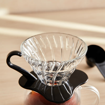 Suporte para Filtro Hario V60-01 – Vidro com Base Preta