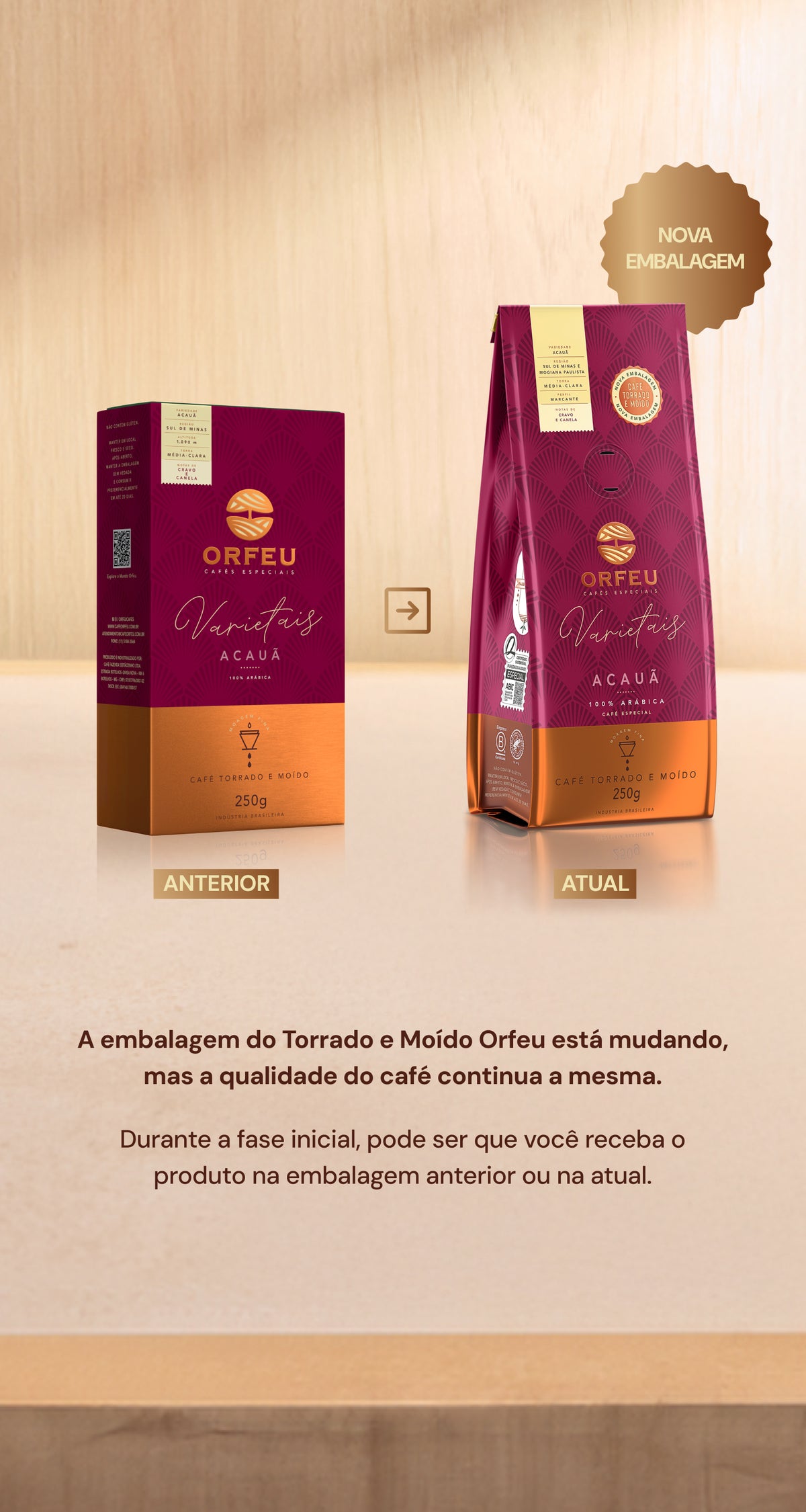 Café Orfeu Acauã Torrado e Moído 250g