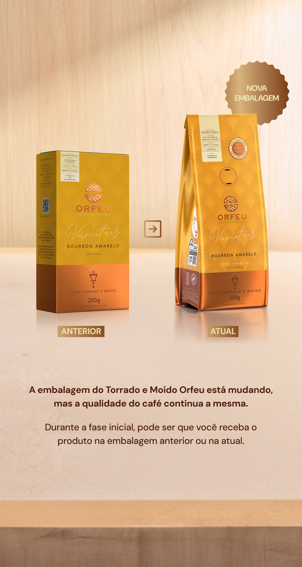Café Orfeu Bourbon Amarelo Torrado e Moído 250g