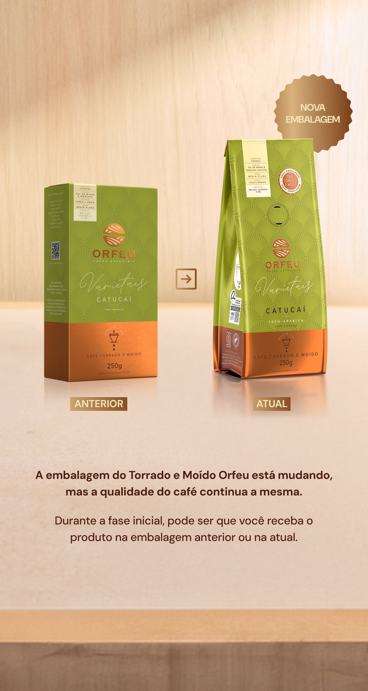 Café Orfeu Catucaí Torrado e Moído 250g