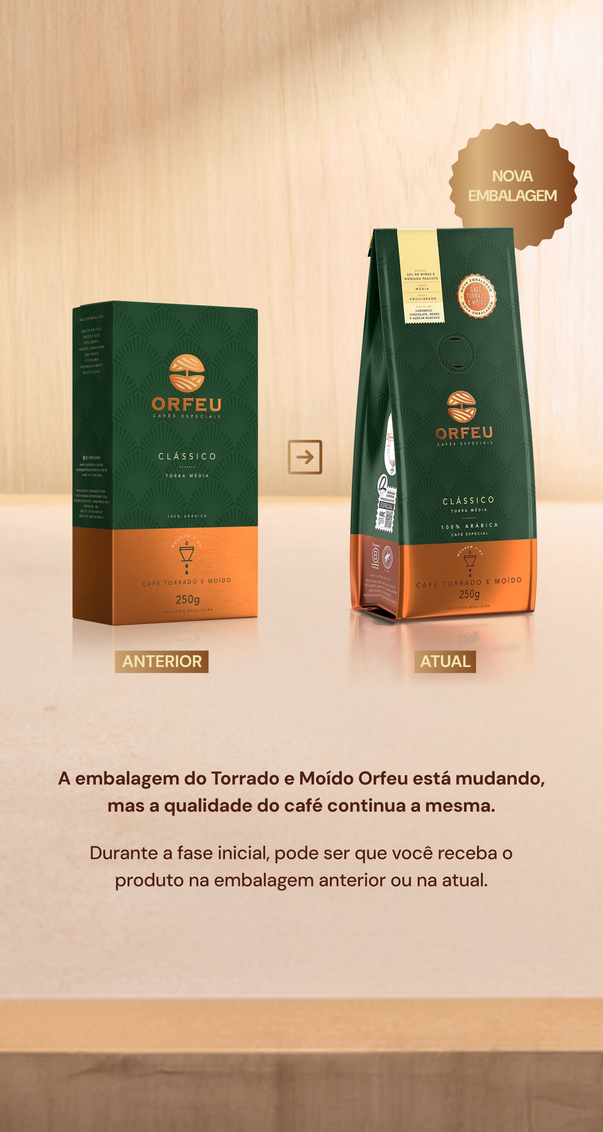 Café Orfeu Clássico Torrado e Moído 250g