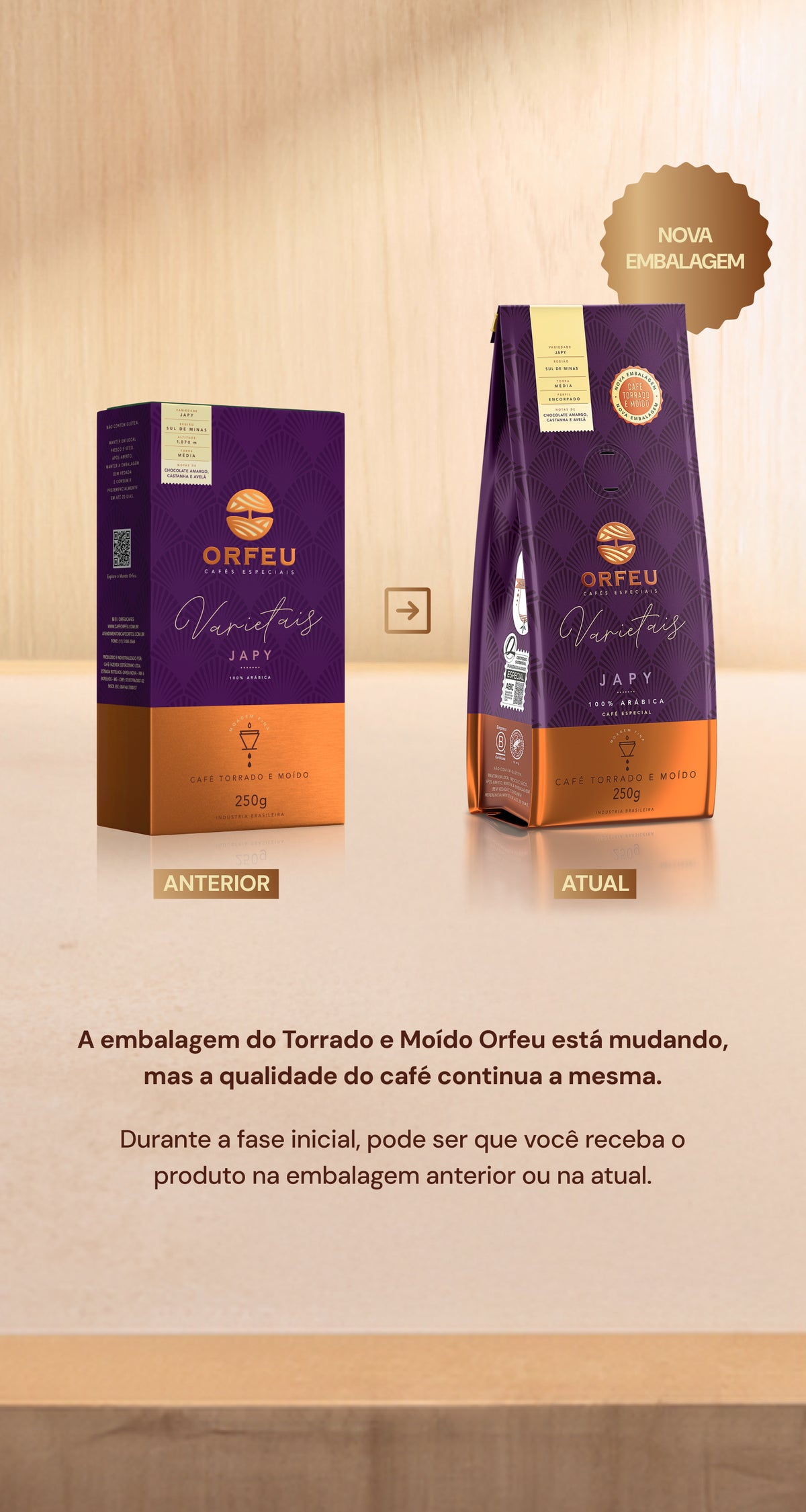 Café Orfeu Japy Torrado e Moído 250g