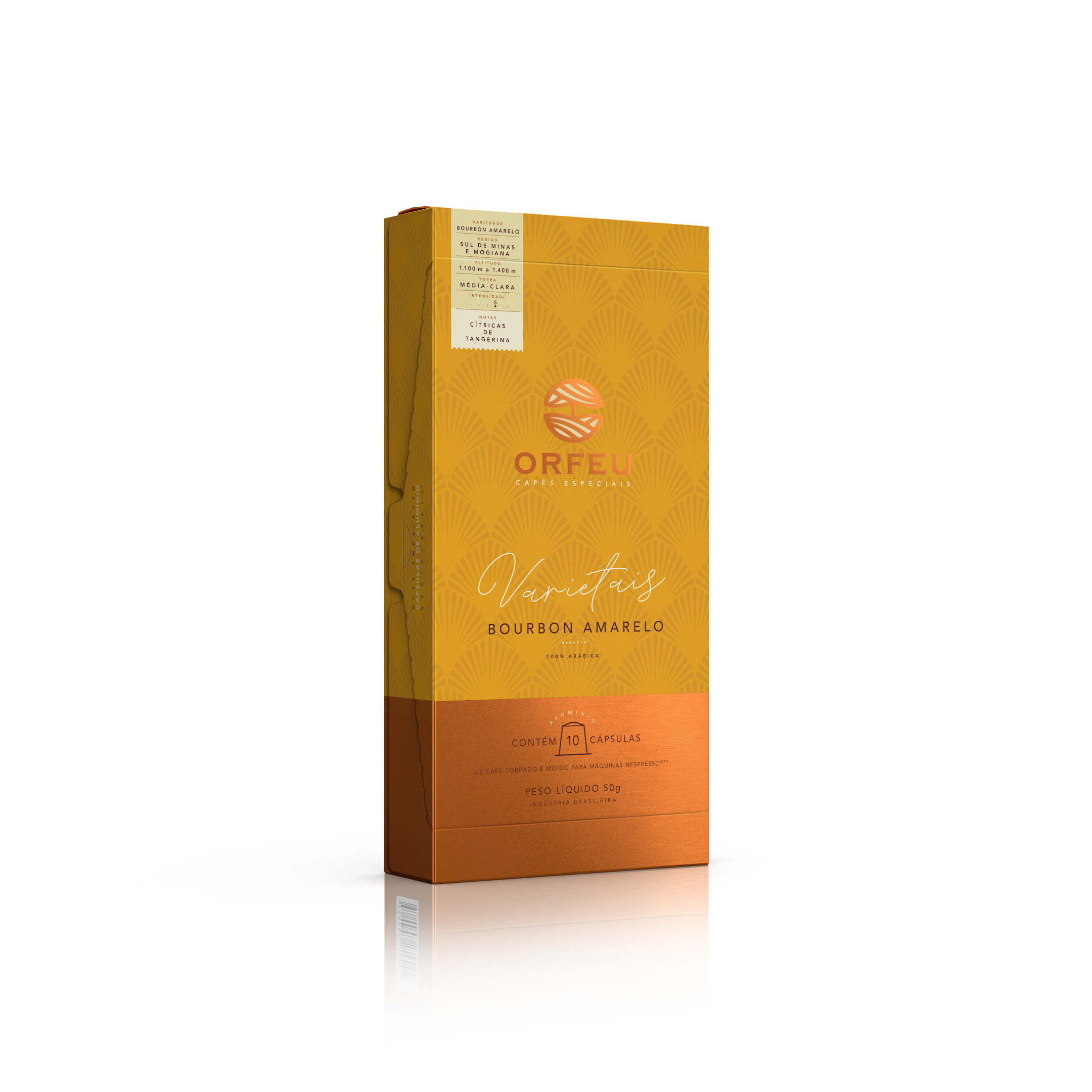 Cápsulas Orfeu Bourbon Amarelo Compatíveis Nespresso® 10 Unidades