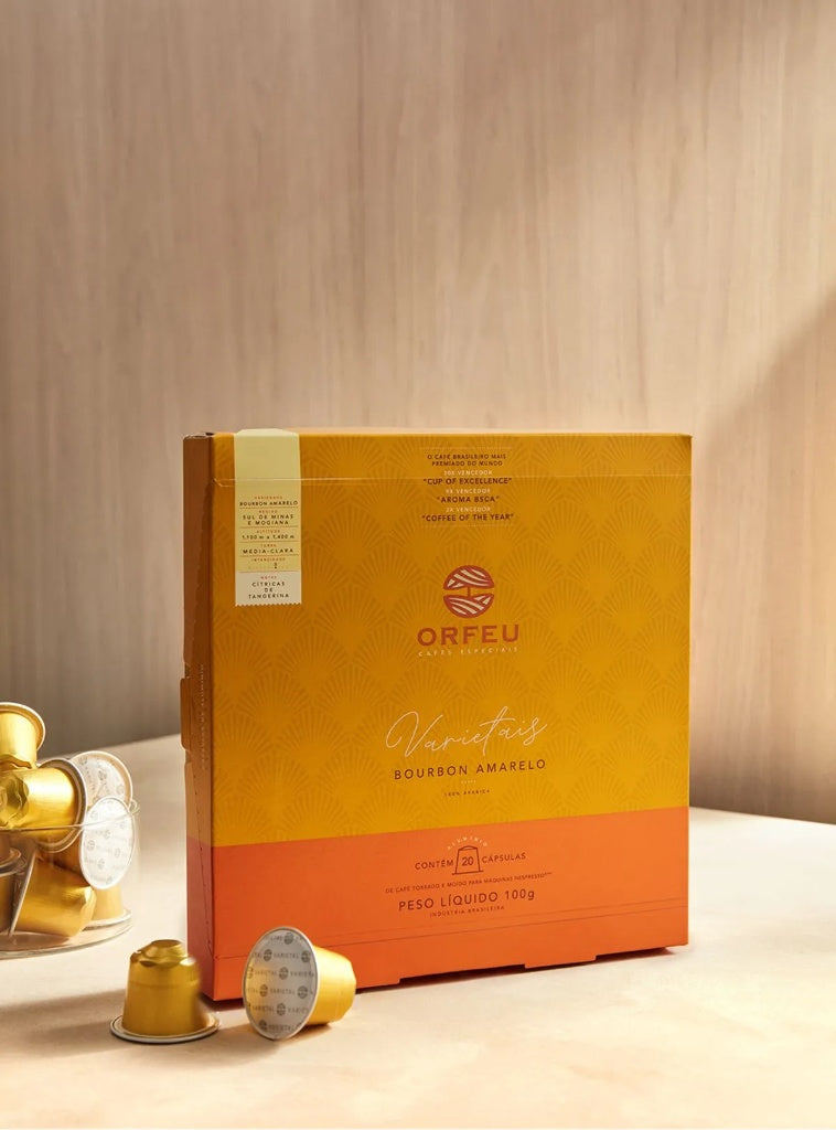 Kit 200 Cápsulas Orfeu Bourbon Amarelo – Compatíveis com Nespresso®