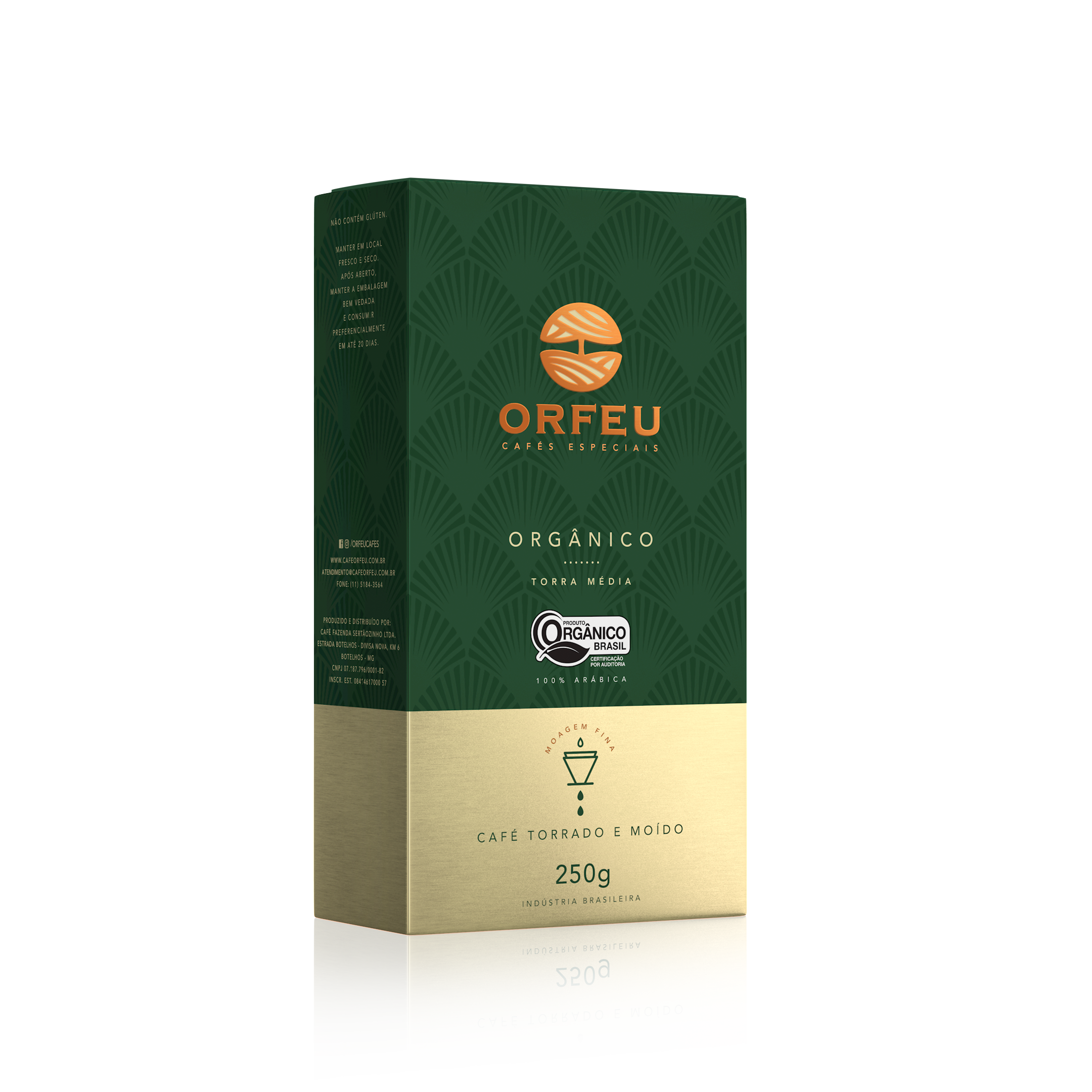 Café Orfeu Orgânico Torrado e Moído 250g