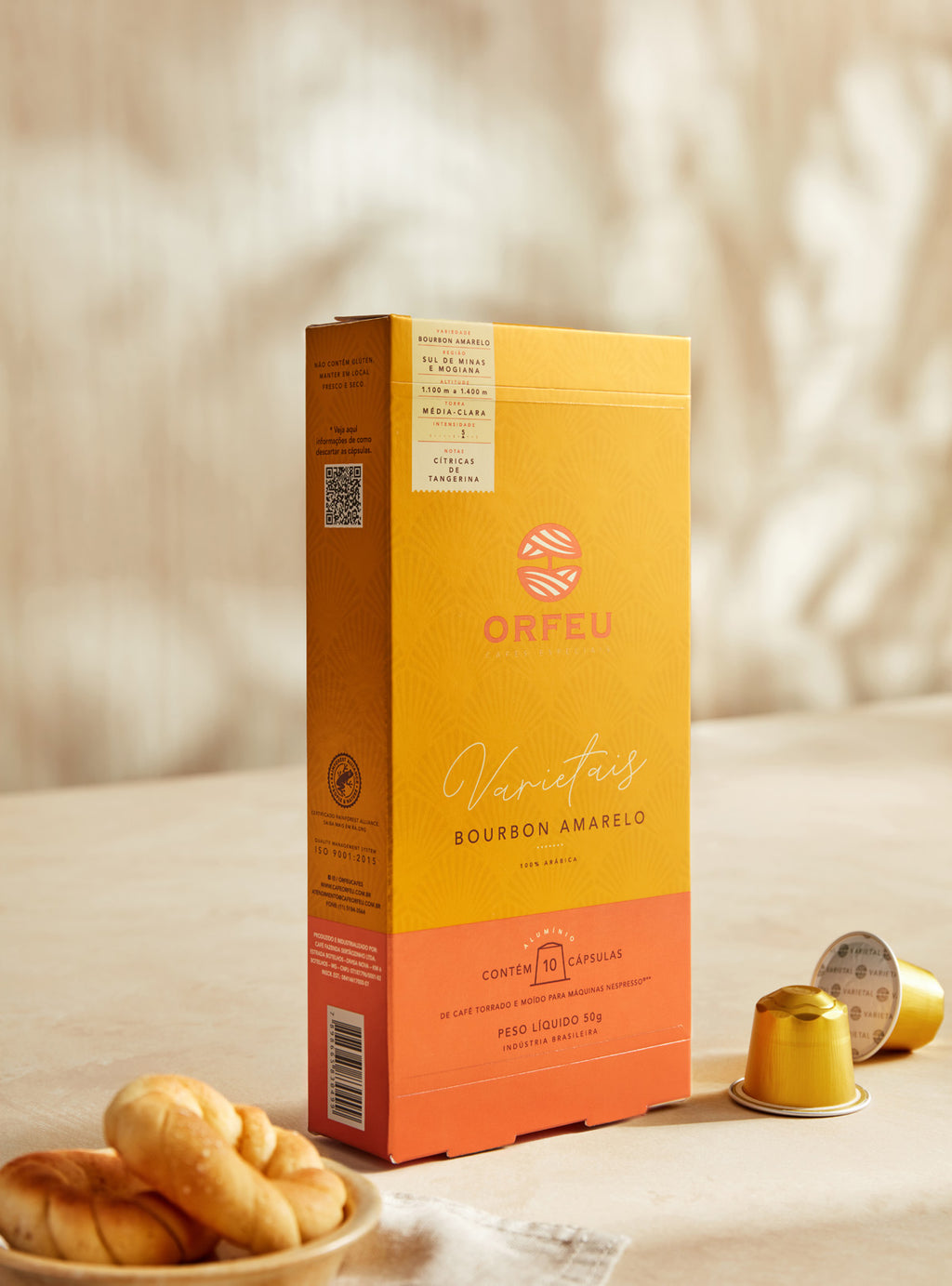 Cápsulas Orfeu Bourbon Amarelo Compatíveis Nespresso® 10 Unidades